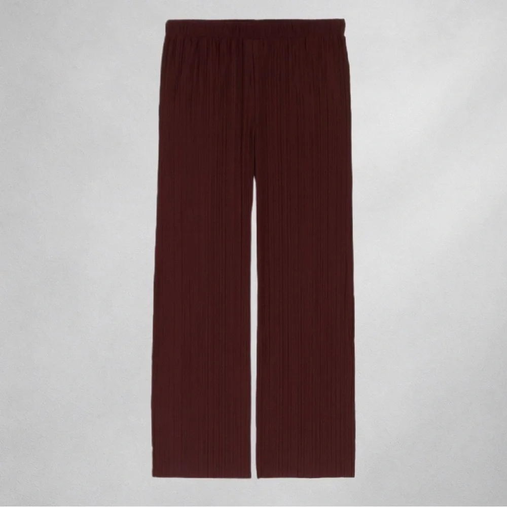 Pure Jill Elements Pleated Wide Leg Pants Plum XL Petite Lenzing EcoVero Pull-On